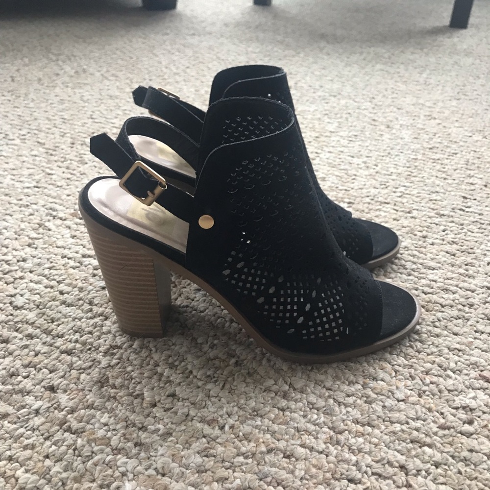 Black cutout heels